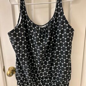 Black and White Polka Dot Bathing Suit Top